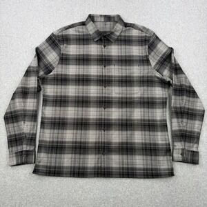 Lululemon Shirt Mens 2XL Black Plaid Masons Peak Flannel Performance Button Up
